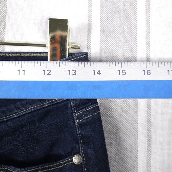 Paige Denim Shorts Womens 25 Dark Wash Kayla Bermuda Rolled Raw Hem Stretch Jean - Picture 6 of 14